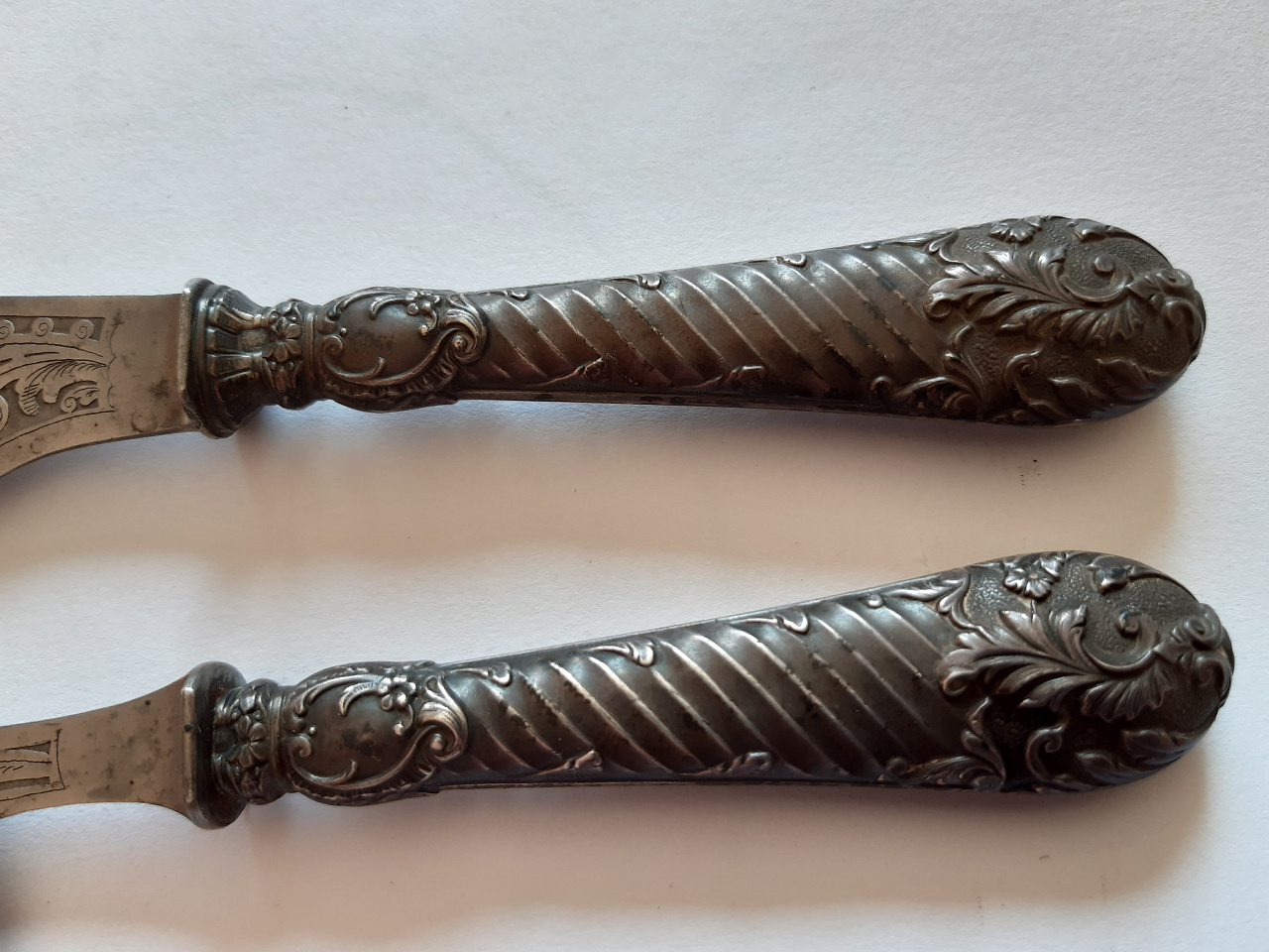 Столовое серебро: Ножи десертные. Серебро.Франция. 19 век. фото 4