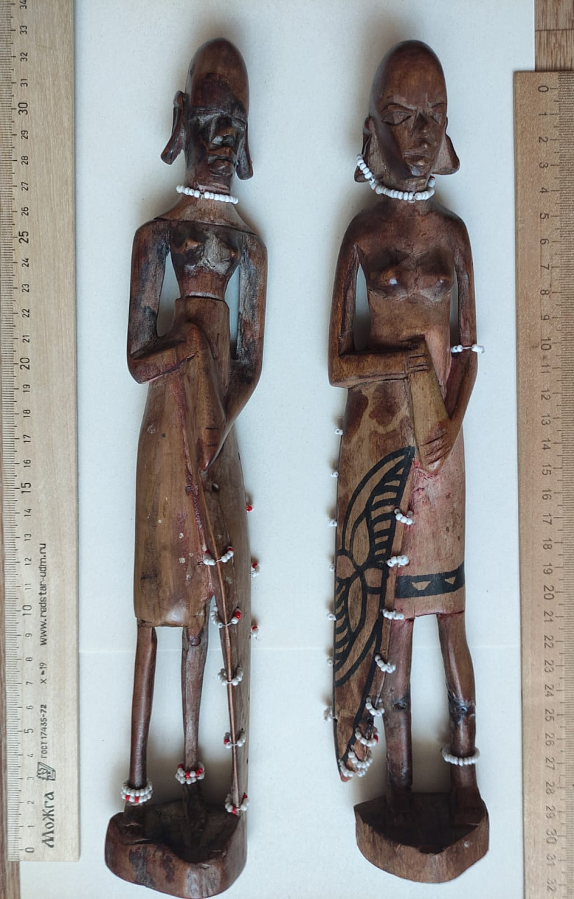 деревянные африканские обрядовые статуэтки пара, резьба по дереву фото 8
