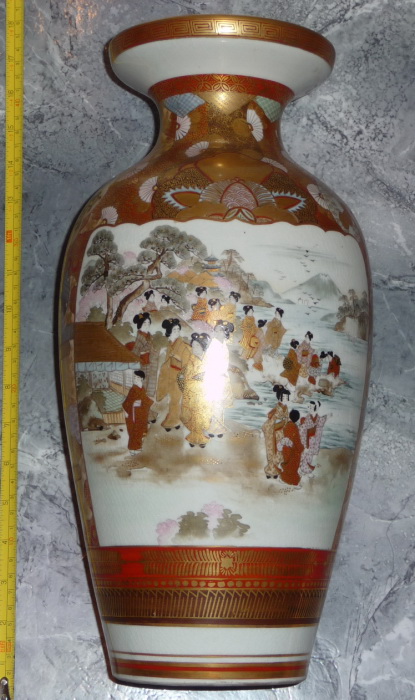 ваза напольная, Япония, живописная роспись, начало 20го века