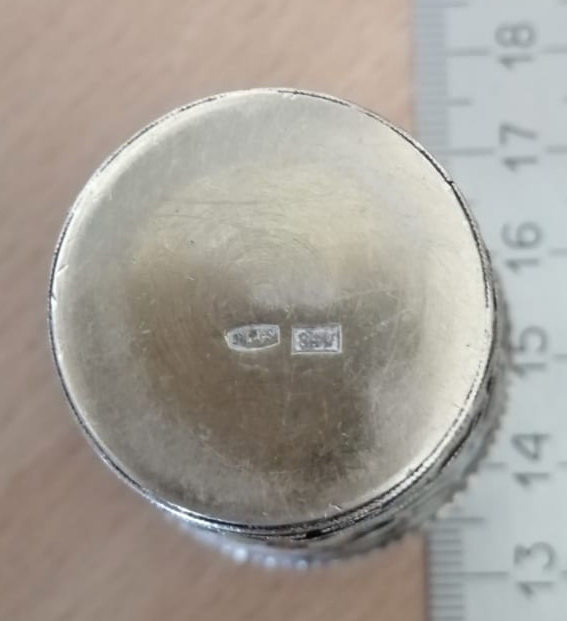 серебряная чарка в  эмалях, серебро 916 пр фото 6
