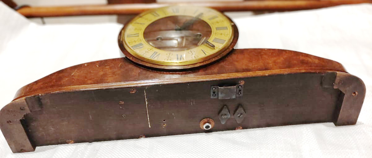 часы настольные Junghaus , в деревянном корпусе, Германия, первая  половина 20 века, рабоч фото 8