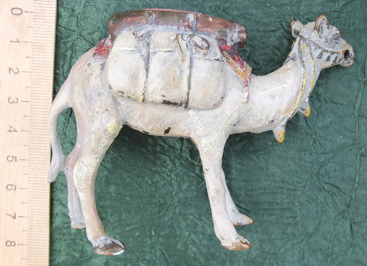 бронзовая статуэтка Верблюд,раскрашена вручную краской,венская  бронза,Европа,старинная фото 3