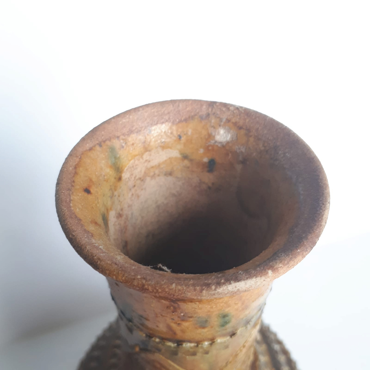 Керамическая с поливами ваза, Скопин к 19- н 20.вв. фото 3