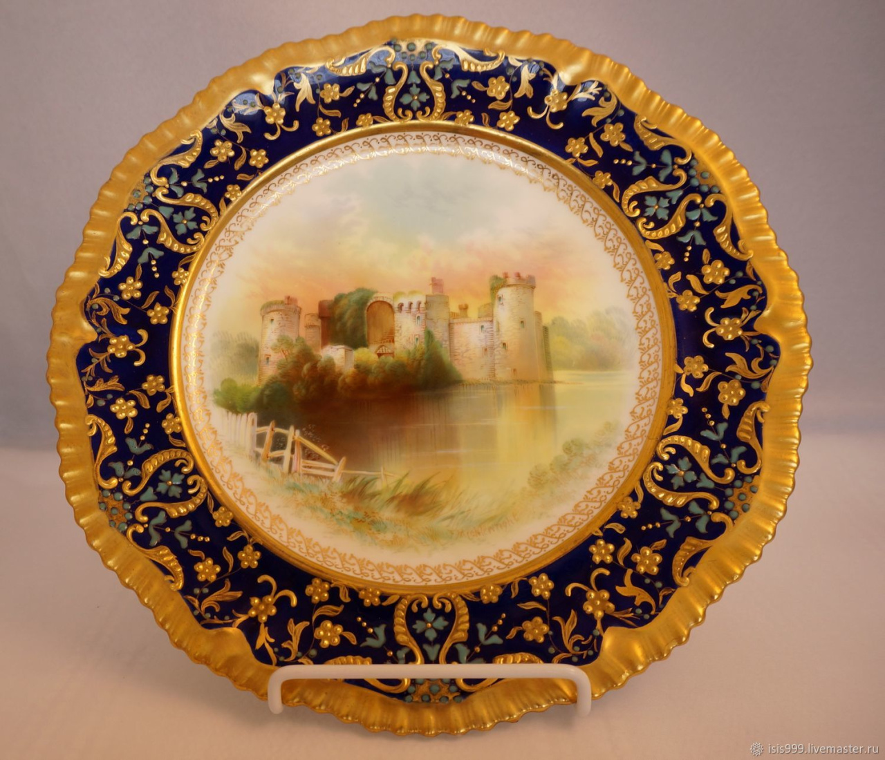  Антикварная тарелка Вустера 19 век 