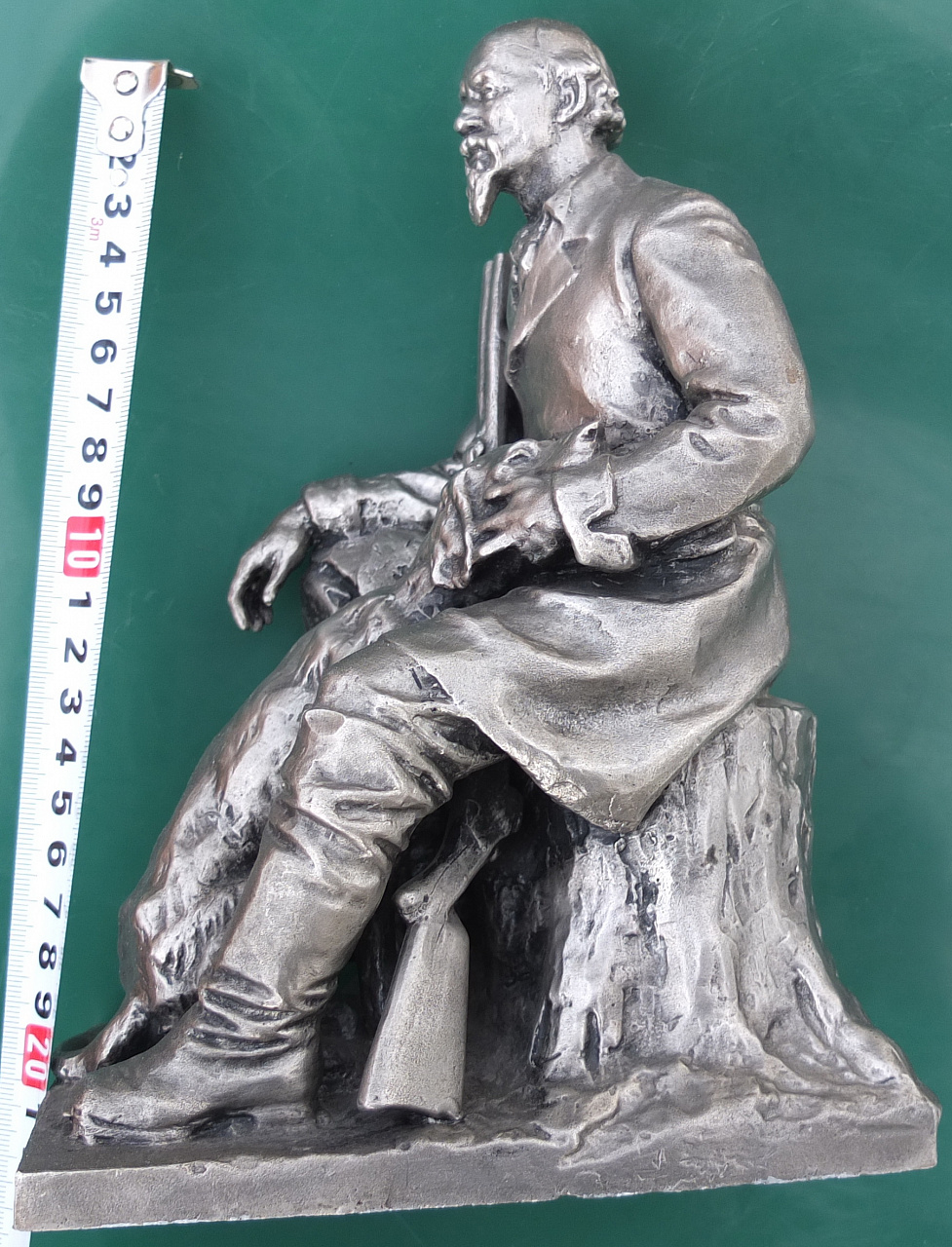 силуминовая статуэтка Некрасов на охоте, СССР фото 2
