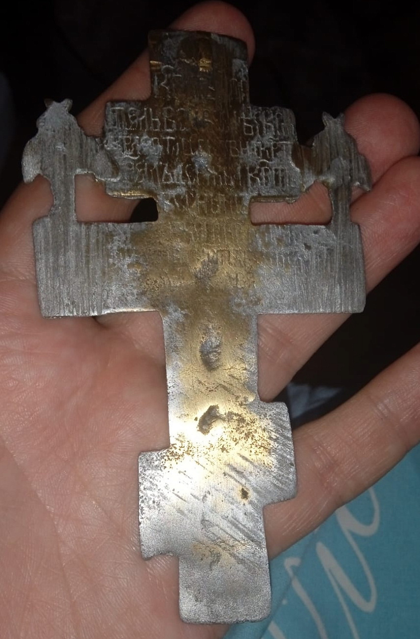бронзовое старообрядческое  крест распятие, 19 век фото 2