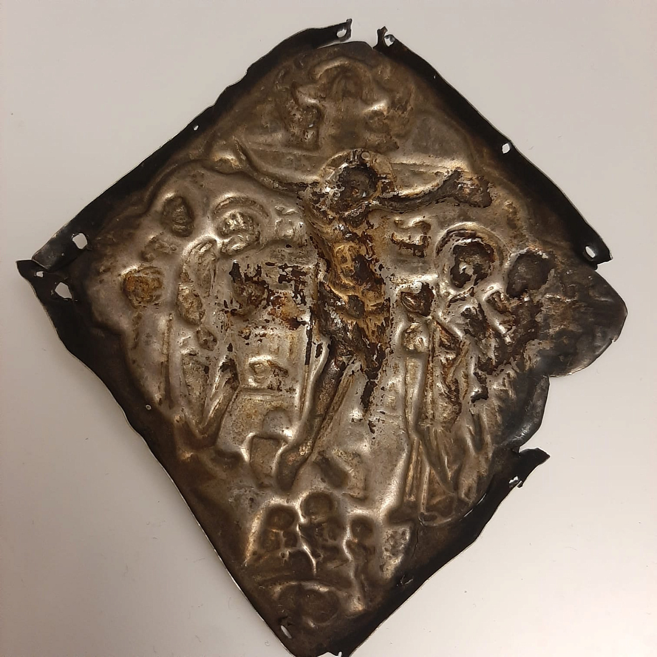 Старинная накладка на Евангелие, серебро. фото 3
