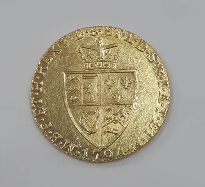 золотая монета 1 гинея , 1794 год, Георг 3, Великобритания