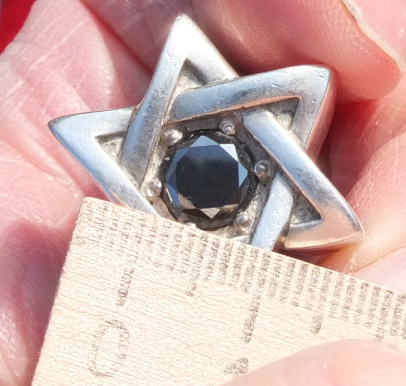 серебряный перстень иудаика, камень муассанит полкарата, серебро 925 проба  фото 8