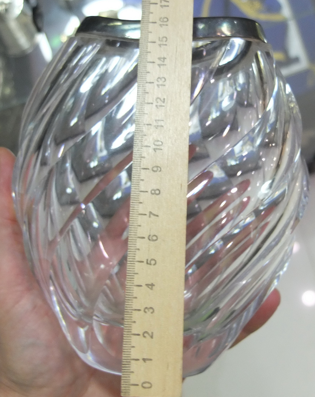 декоративная ваза,стекло,стерлинговое серебро 925 пробы, авторская ваза,  Англия фото 8