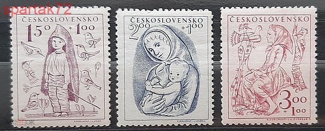 Чехословакия, 1948 год, № 559/61, " Благотворительные марки ", MNH**