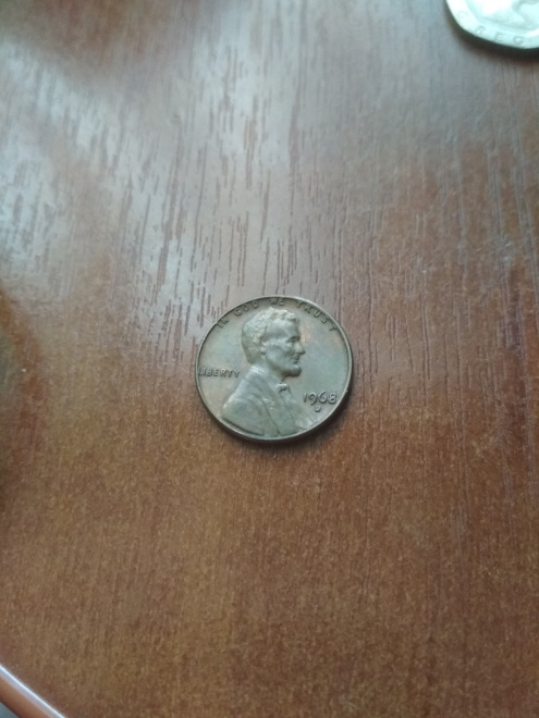 монета 1 цент США 1968 год