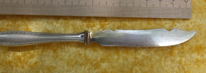 серебряный нож Европа старинный коллекционный, 19 век