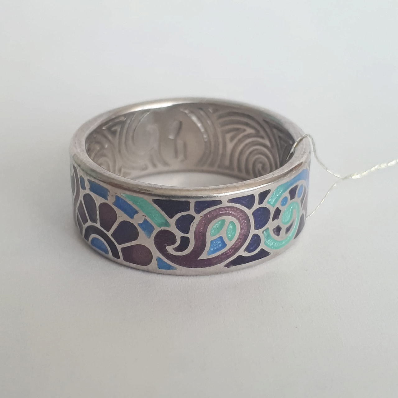 Серебряное украшение кольца  925 пробы с эмалью, Мармелад. фото 3