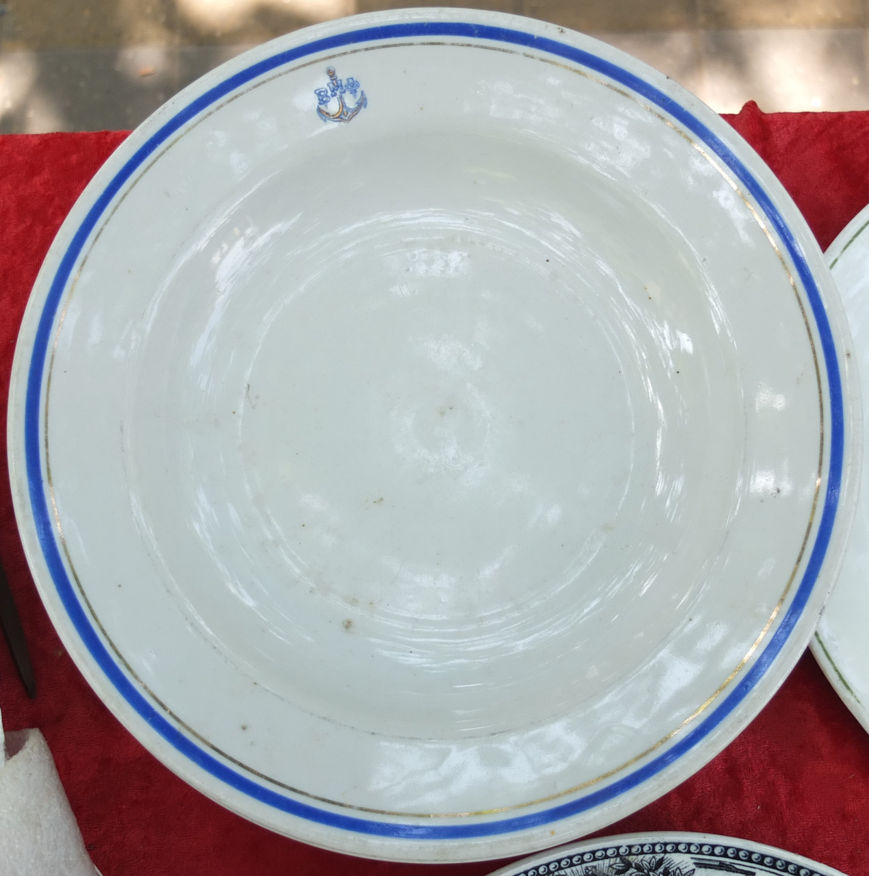 фарфоровая тарелка из военно-морского ресторана,фарфор Дулёво, 1962 год