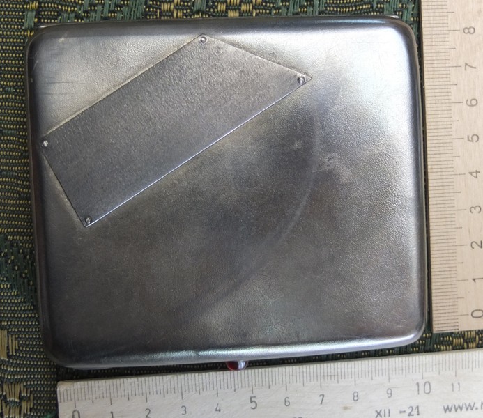 серебряный портсигар Три богатыря, серебро 875 проба, 1930е годы фото 2