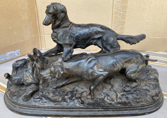 чугунная скульптура Охотничьи собаки, Касли, царская Россия