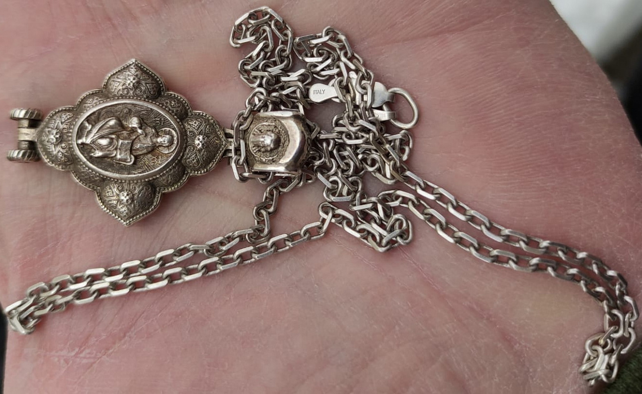 серебряный крест-мощевик, серебро 925 гр фото 7