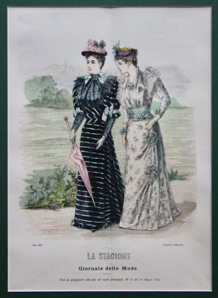  Старинная хромолитография "Дамская мода 1892 года" из журнала La Stagione Giornale delle 