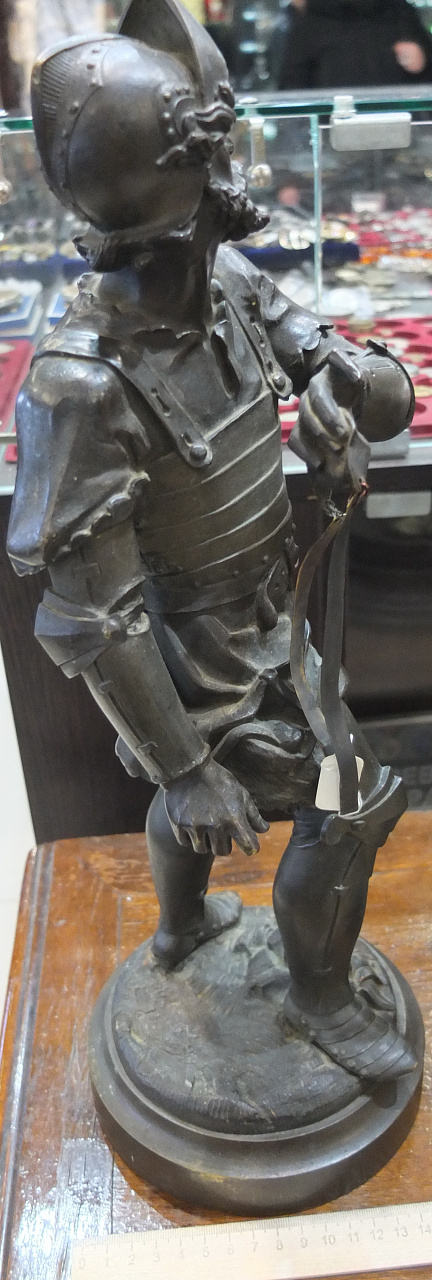 бронзовая скульптура Конкистадор, старая фото 8