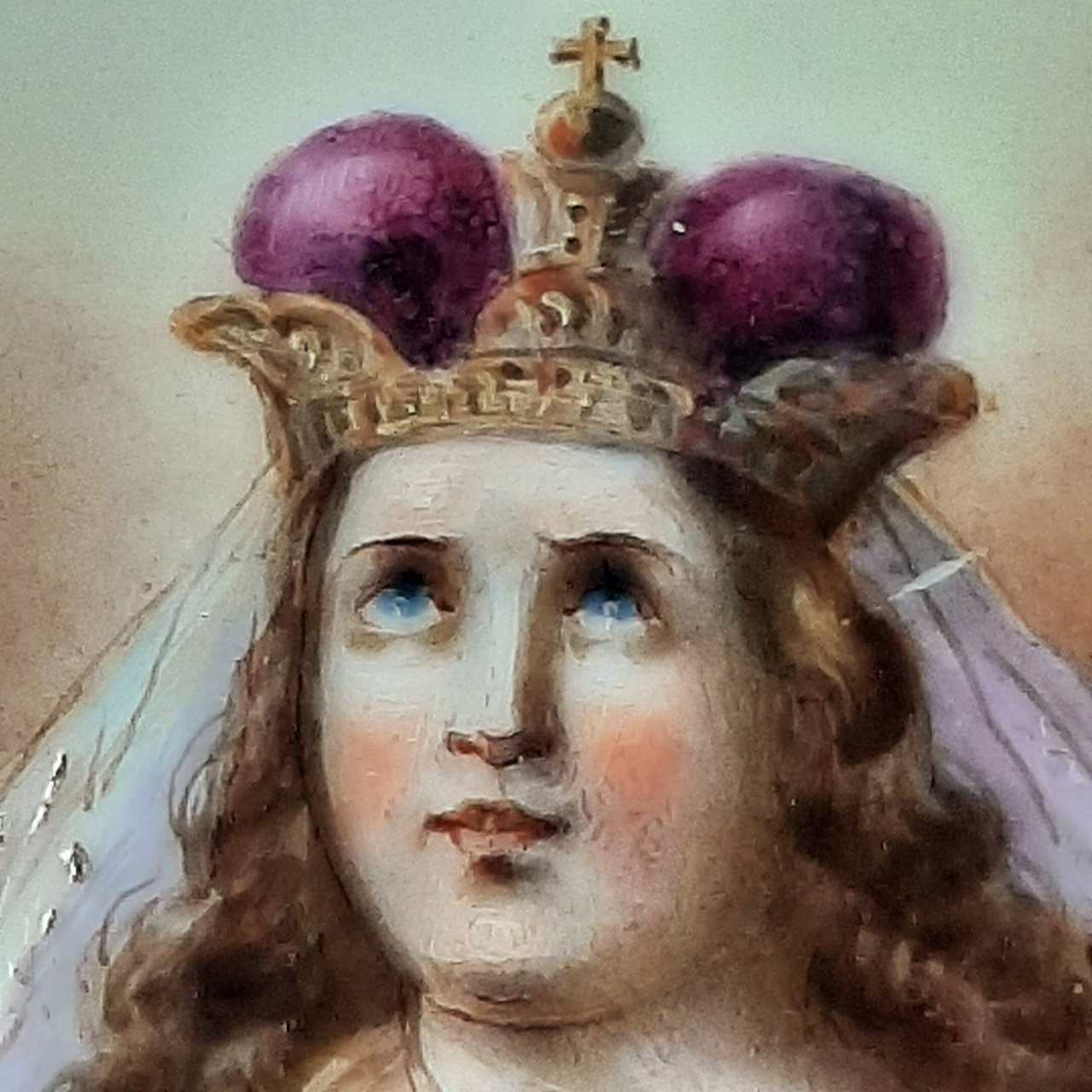 Икона Великомученицы Варвары, финифть в серебряной золоченой раме фото 3