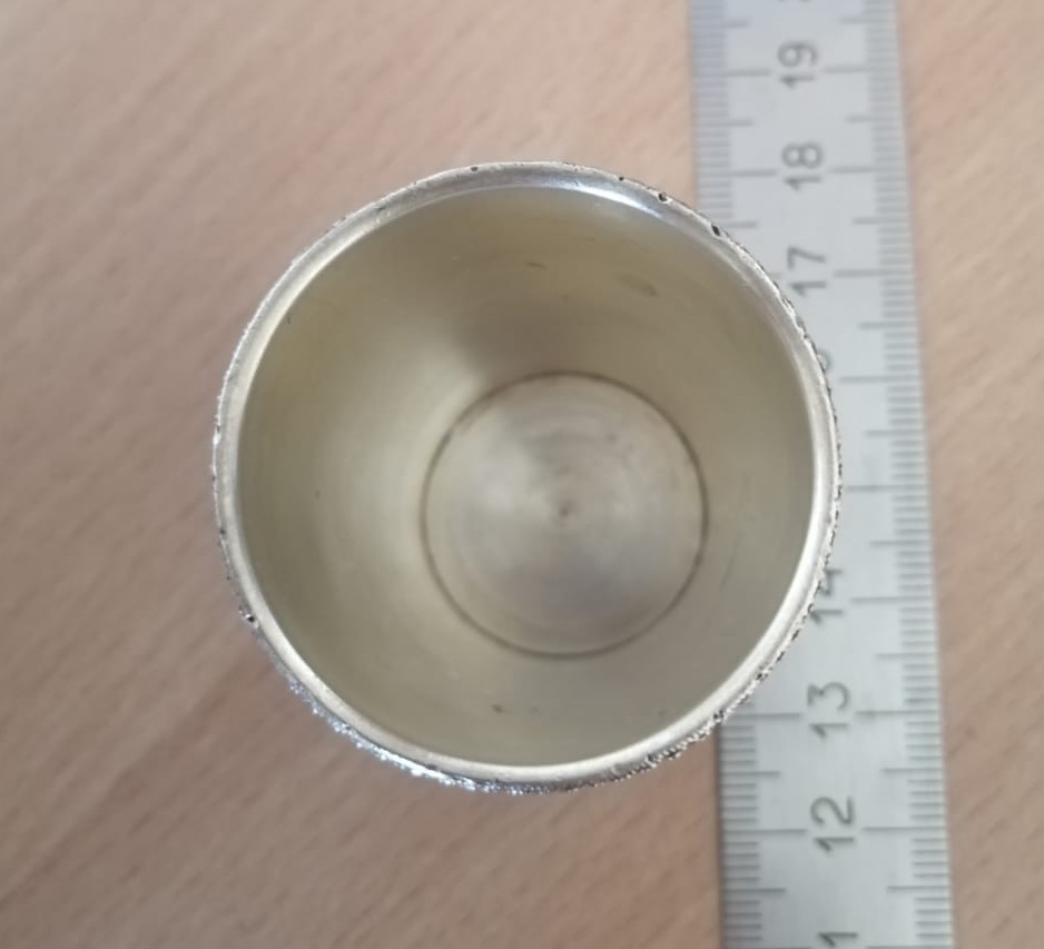 серебряная чарка в  эмалях, серебро 916 пр фото 5